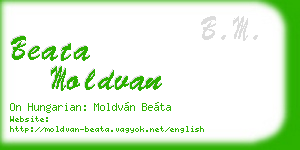 beata moldvan business card